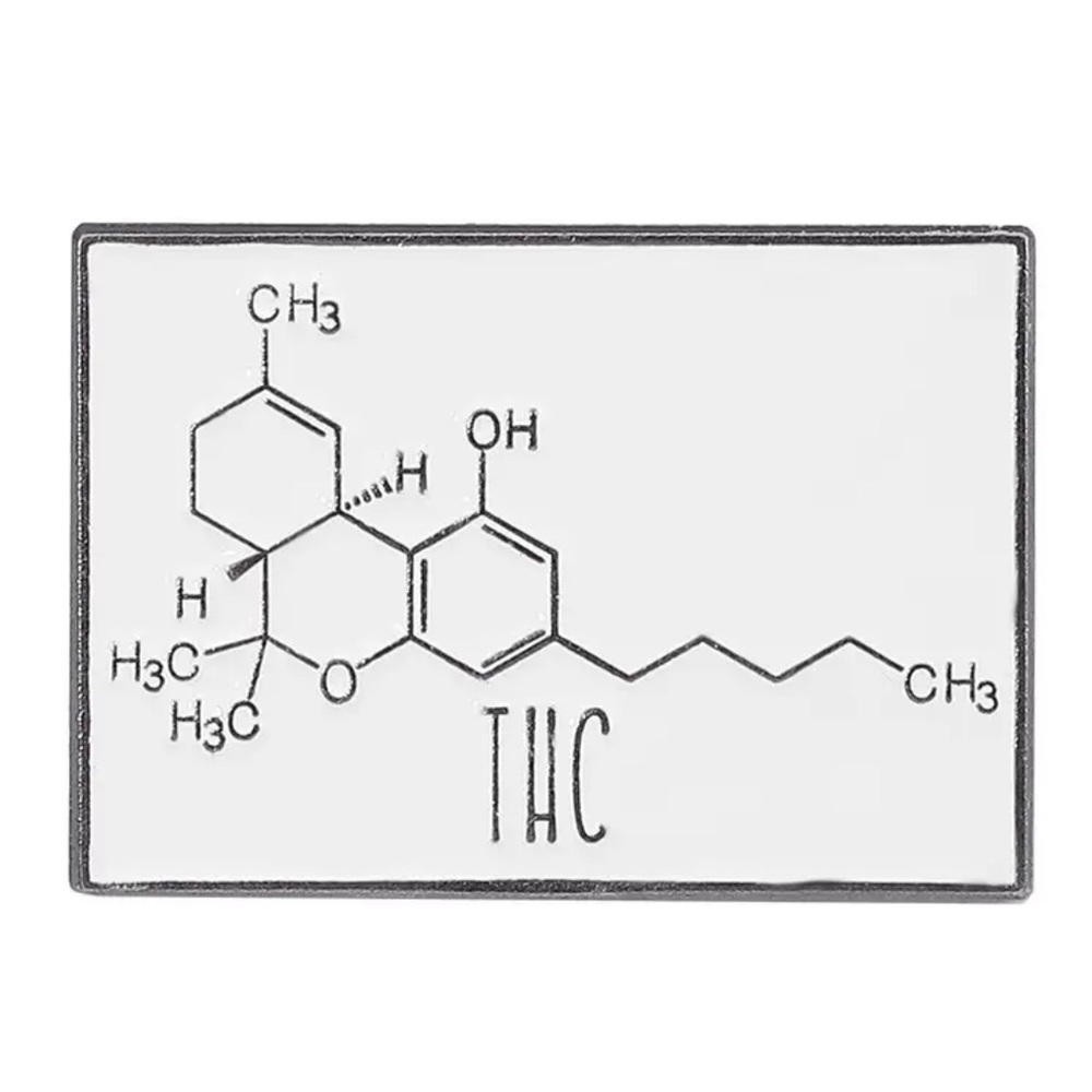 THC Molecule Enamel Pin Nerdy Cannabis Smoking Chemistry Science Student Gift